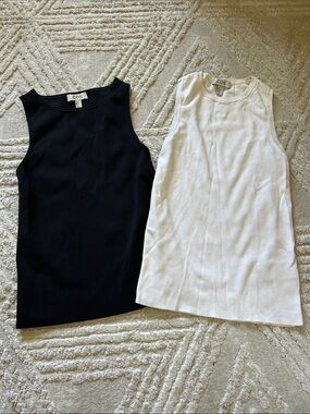 COS Ribbed Sleeveless Tank Duo — Black & White